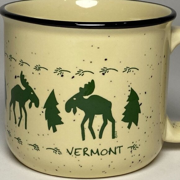 Vermont Moose Coffee Mug Cup Ceramic Heavy Speckled Wildlife Travel Souvenir - Picture 2 of 7